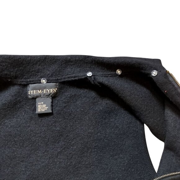 Black wool zipper wool vest, Old money balletcore, sustainable and eco-friendly - Picture 5 of 5